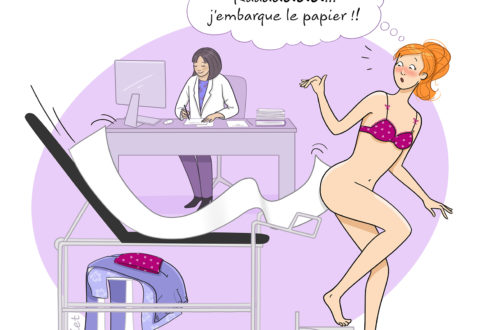 illustration humour chez le gyneco